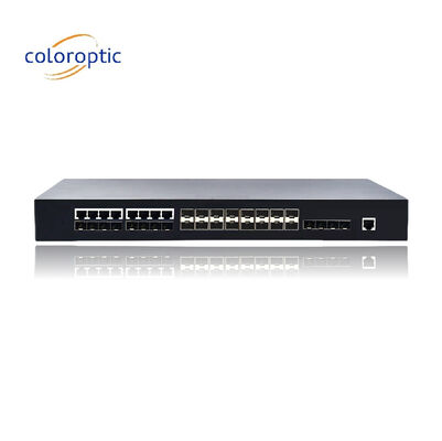 2 레이어 포 스위치 16 SFP 8 COMBO 4 10GE 포트가 와이어 속도 전환을 지원합니다