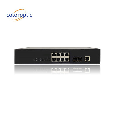 효율적인 포 스위치 8 포트 10/100/1000M 2*GE SFP 이더넷 업링크 140W