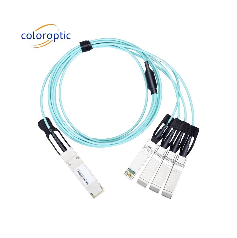액티브 AOC DAC 케이블 40G QSFP+에서 4 SFP+ 10G 광학 브레이크아웃 케이블 24AWG