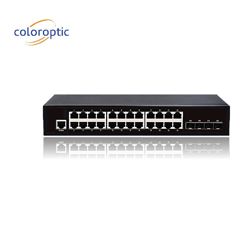 3 계층 24 포트 코어 네트워크 스위치 10/100/1000M 4*GE SFP 이더넷 업링크